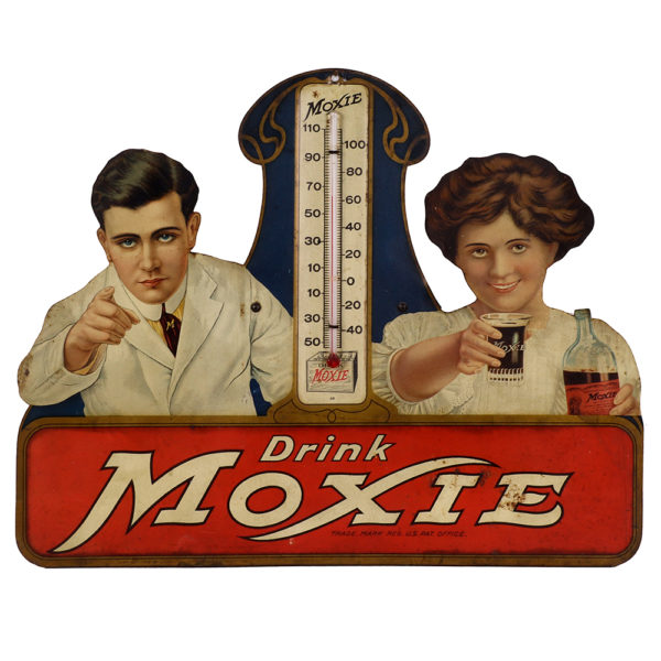 Lot 102). Moxie Die-Cut Thermometer