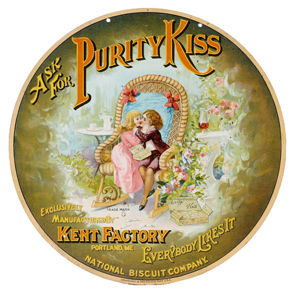 Lot 105). Nabisco Purity Kiss Biscuits Sign
