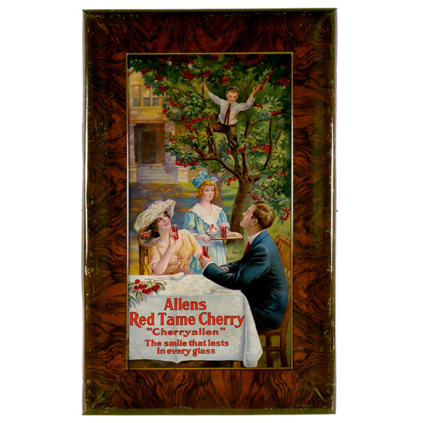 Lot 108). Allen's Red Tame Cherry Soda Sign