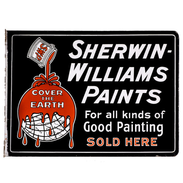 Lot 24). Sherwin-Williams Porcelain Paint Sign
