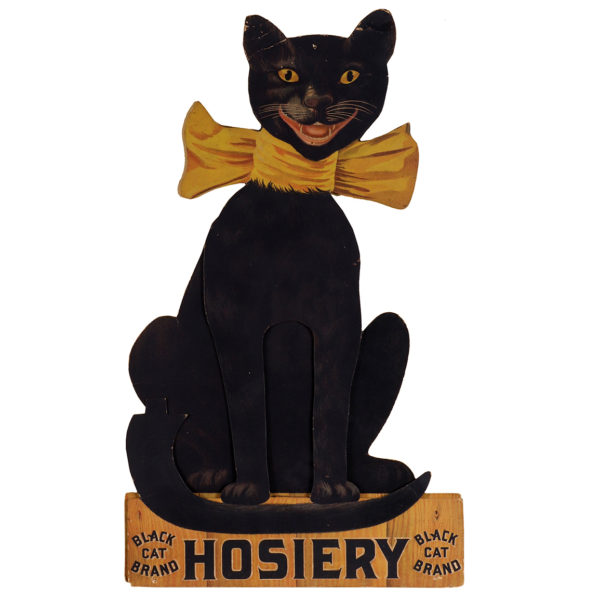 Lot 25). Black Cat Hosiery Sign