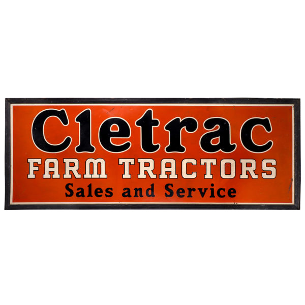 Lot 33). Cletrac Farm Tractors Sign