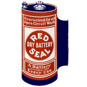 Lot 40). Red Seal Batteries Porcelain Sign