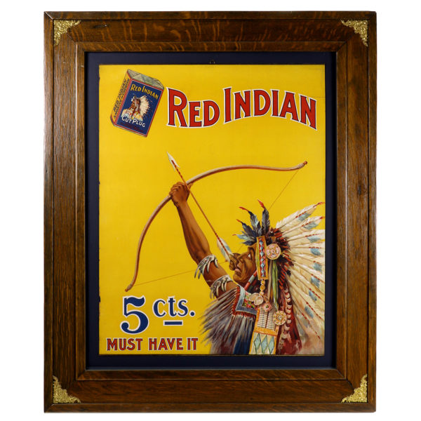 Lot 57). Red Indian Tobacco Sign