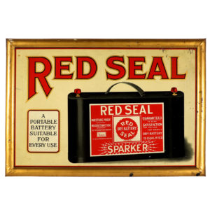 Lot 60). Red Seal Car Batteries Sign